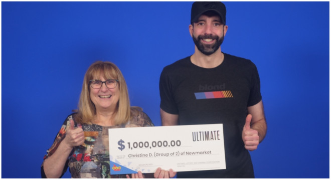 Christine Dee and Etobicoke resident Matthew Hug are the top prize winners from an Instant Ultimate draw on held on Dec. 31. (Supplied)