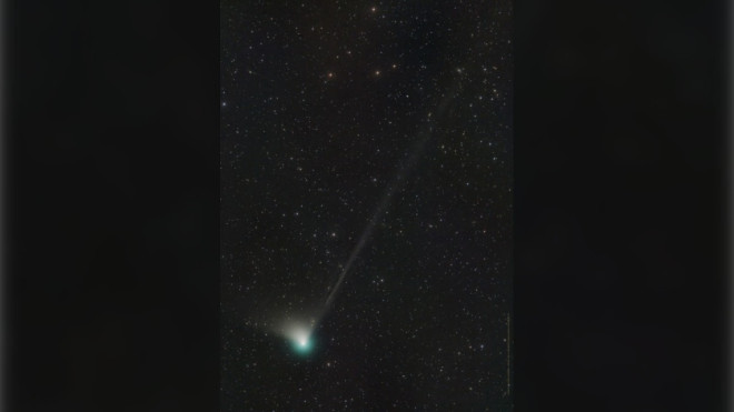 Comet C/2022 E3 will reach its closest point to Earth on Feb. 1, 2022. (Dan Bartlett/NASA)