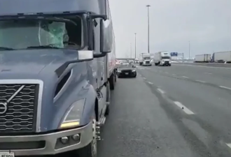 401高速飞来冰块砸伤一货车司机