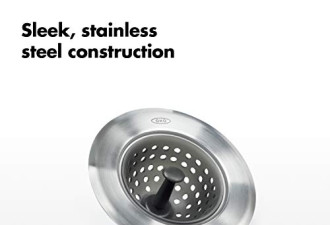 OXO 硅胶水池塞 有效阻挡厨余 可用洗碗机清洁