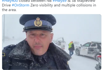 多伦多50km大风吹雪肆虐 安省高速封闭 更多雨雪在路上