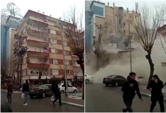 土耳其余震狂袭大楼垂直崩塌沦废墟 惊悚画面曝光