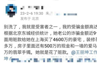 曝王丽坤被警方传讯 富豪老公诈骗10亿