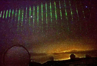 夏威夷现多条绿色雷射光束快速移动 疑中国卫星