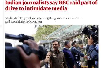 印媒言论称&quot;BBC是中国资助的反印媒体&quot;