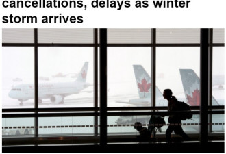 多伦多皮尔逊机场遭遇航班取消延误