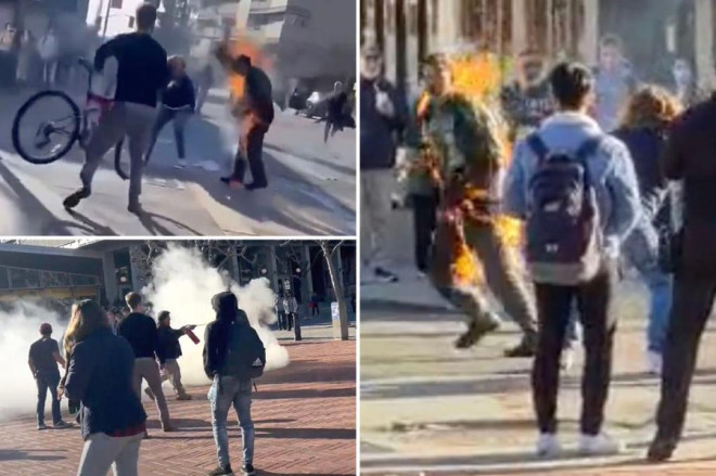 恐怖！伯克利名校有人自焚边跑边喊还推倒灭火的人_无忧资讯