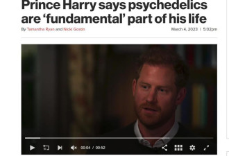 哈里王子承认吸毒，称迷幻药是生活的“基本”部分