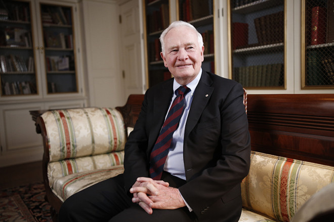 Canada's Governor General David Johnston at Rideau Hall in Ottawa April 13, 2016. Photograph / Video by Blair Gable