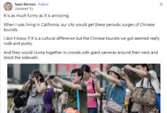 最讨厌外国人做什么? 美网友：中国人到处拍照