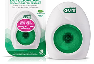 GUM ButlerWeave 便携式薄荷打蜡牙线 165米