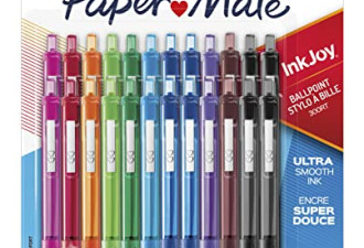 Paper Mate InkJoy 300RT 可伸缩 彩色圆珠笔 24支装