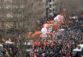 法国第十轮反退休改革罢工游行 当局部署1.3万警力