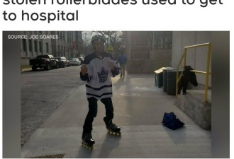 多伦多癌症晚期男子请求小偷归还用于去医院的旱冰鞋