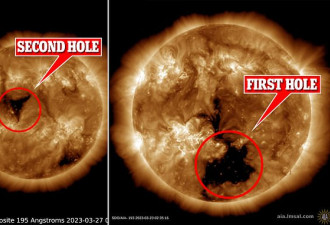 太阳表面出现两个“巨洞” 可能对地球造成影响