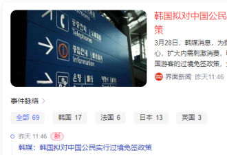 韩国将对中国公民过境免签！回国机票1800刀