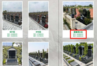 上海天价墓地每平76万 官方：明码标价 无权干涉