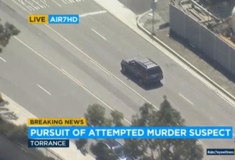 周五大抓捕 洛杉矶数十辆警车追捕谋杀嫌犯