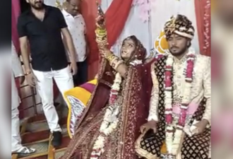 印度新娘婚礼上连开4枪立威 旁边新郎脸色铁青