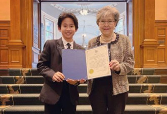 安省邀请七八年级学生成为省议员 列治文山亚裔男孩收到聘书