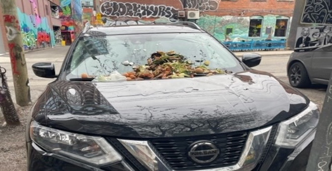 A Zipcar has been annoying Toronto residents so much they're dumping garbage on it