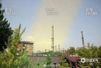 北京遭遇沙尘天气: 看沙尘前后天空对比