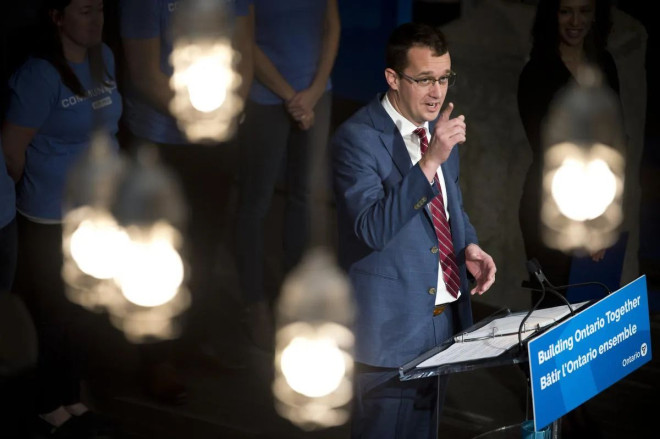 Ontario Labour Minister Monte McNaughton, during an earlier visit to Communitech.