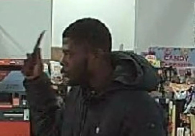 Suspect wanted in two retail robberies in downtown Toronto on April 25, 2023.