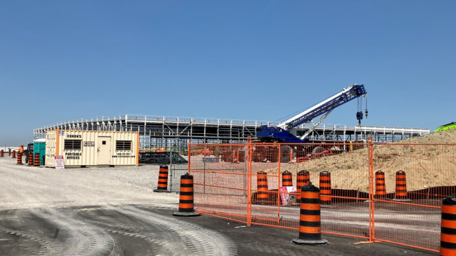 Stellantis and LG Energy Solution EV battery plant construction site in Windsor, Ont., on Monday, May 15, 2023. (Sijia Liu/CTV News Windsor)