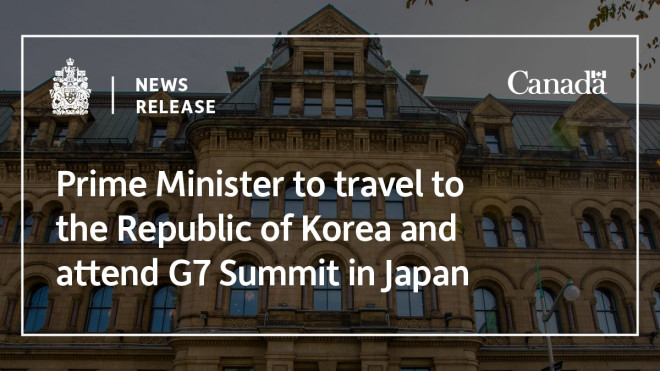 Prime Minister to travel to the Republic of Korea and attend G7 Summit in Japan