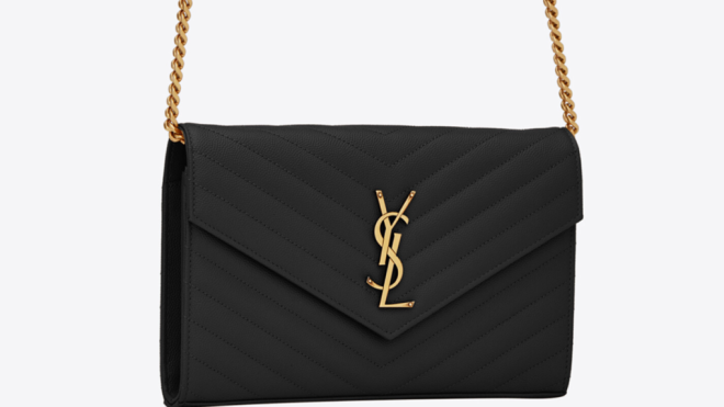 A Cassandre Saint Laurent Matelassé chain wallet is shown in this undated image from the Yves St. Laurent website. (Image credit: ysl.com)