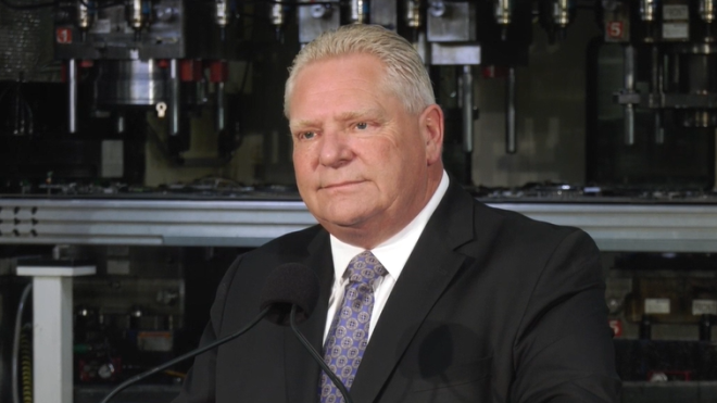 Ontario Premier Doug Ford is seen at Transform Automotive in London, Ont. on May 24, 2023. (CTV News London file image)
