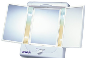 Conair LED3屏化妆镜 4种亮度调节 方便携带旅行友好
