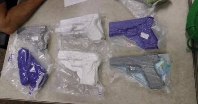 Vacuum-sealed handguns seized from the basement of a Pickering home owned by Maisum Ansari.