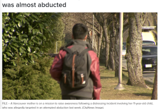家长吓得发抖：加拿大11岁男孩在学校旁险遭陌生人绑架