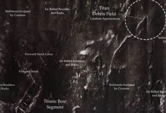 “泰坦”号海底残骸就在“泰坦尼克”右侧