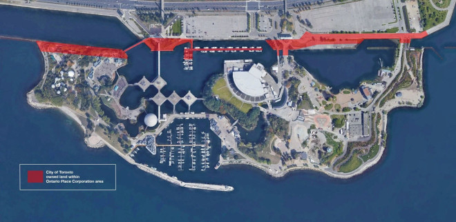 Toronto owns a sliver of land at Ontario Place