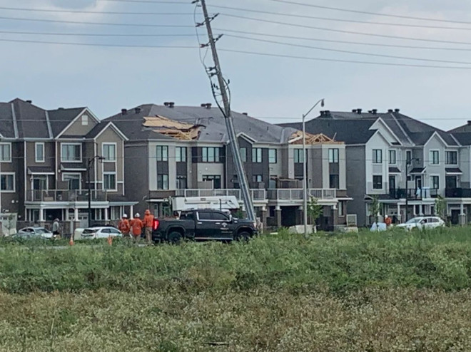 Roofs damaged in during Ottawa tornado.