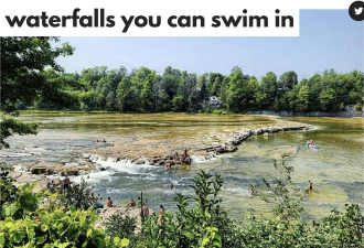 安省夏日必打卡！在加拿大最美小镇 竟然可以在瀑布下游泳