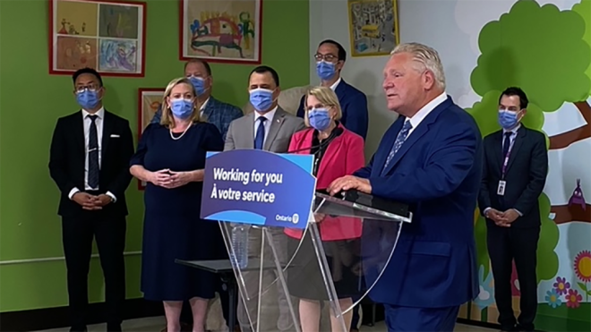 Premier Doug Ford announces new funding for children and youth health care in Ottawa on Wednesday. (Natalie van Rooy/CTV News Ottawa)
