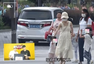 谢娜带仨女儿出街 小腹凸起疑怀孕 多人随行照顾