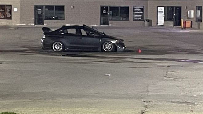A photo of the vehicle involved in a crash that killed a pedestrian on Fri., July 21 (Dana Roberts/CTV News). 