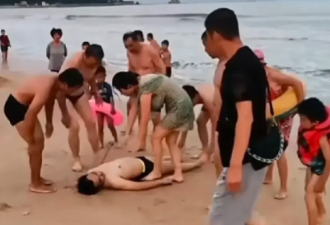 一段山东女子“泳衣救人”视频曝光：又反转？
