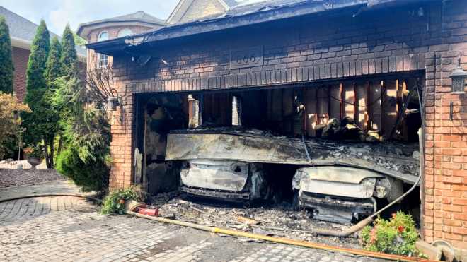 Fire crews responded to a blaze that broke out July 31, 2023, in the 900-block of Lake Shore Drive. (Sanjay Maru/CTV News Windsor)