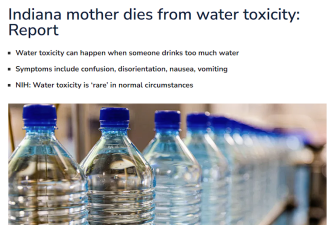 美国女子因喝水太多死亡 医生：喝水要适可而止