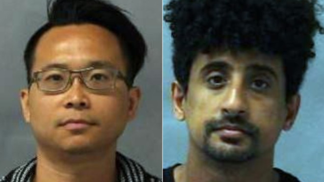 Chun Fai Choy (left) and Ghasan Alesayi have both been charged after allegedly recording 'up skirt' videos of unsuspecting females at a busy Toronto intersection on July 29, 2023. (Toronto Police Service)