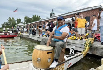 纽约香港龙舟节 市长亚当斯划桨同欢