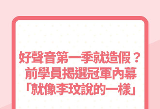 《好声音》第一季就造假？学员揭内幕