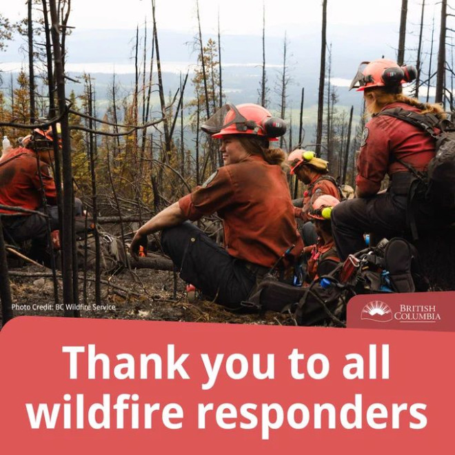 Thank you to all wildfire responders