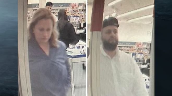 Police in St. Thomas are looking to identify a man and a woman they allege stole $3,700 worth of Dior perfume from a retail store on Aug. 20, 2023. (Source: St. Thomas Police Service)